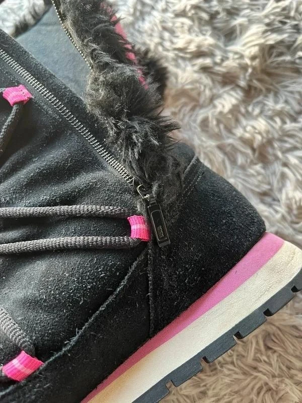 Botas de ante vintage Nike 2005 para mujer, negras con detalles en rosa, con pompones y cremallera lateral, talla 41EU – photo 9